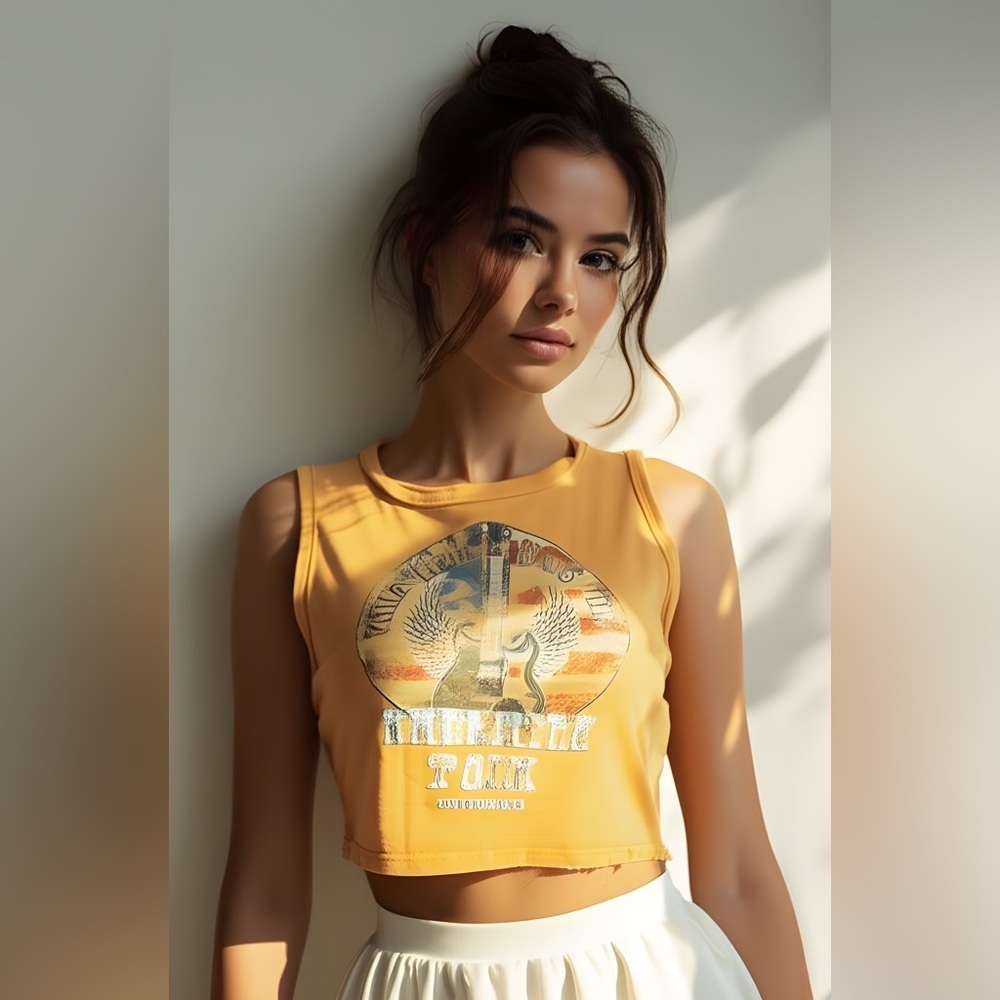 Full Tilt Mustard Graphic Muscle Tee